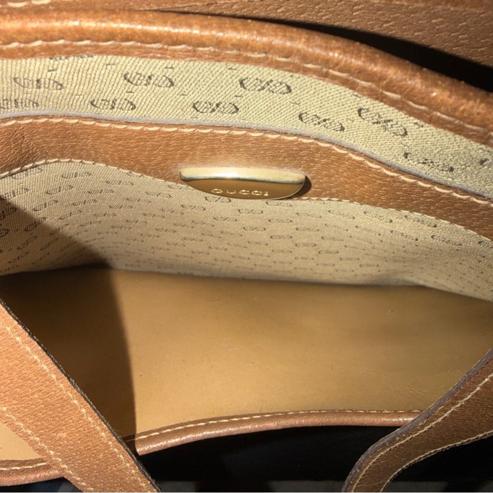 Gucci Beige and Brown GG Canvas Shoulder Tote Vintage - Picture 6 of 8